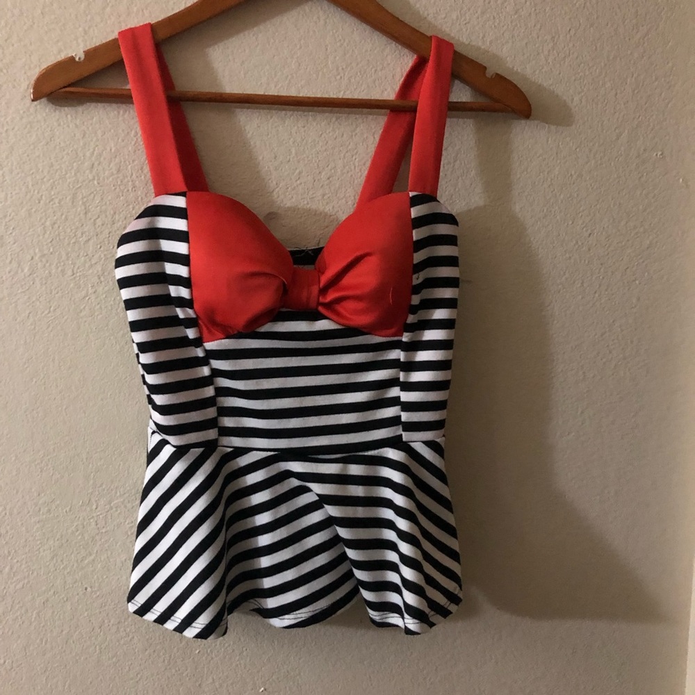 January 7- pinup style striped peplum